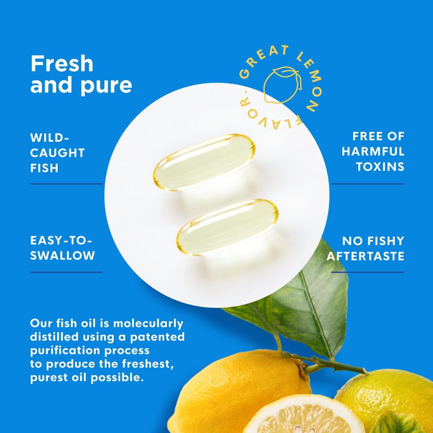 Omega3 Fish Oil for Dry Eyes, Joint, Heart & Brain Health Natural