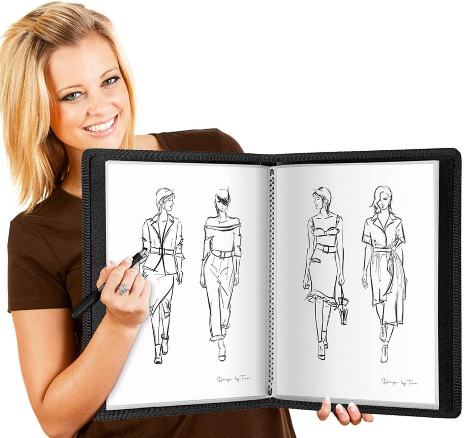 Dunwell Art Portfolio 11x17 Large Black Folder for Artwork with 24