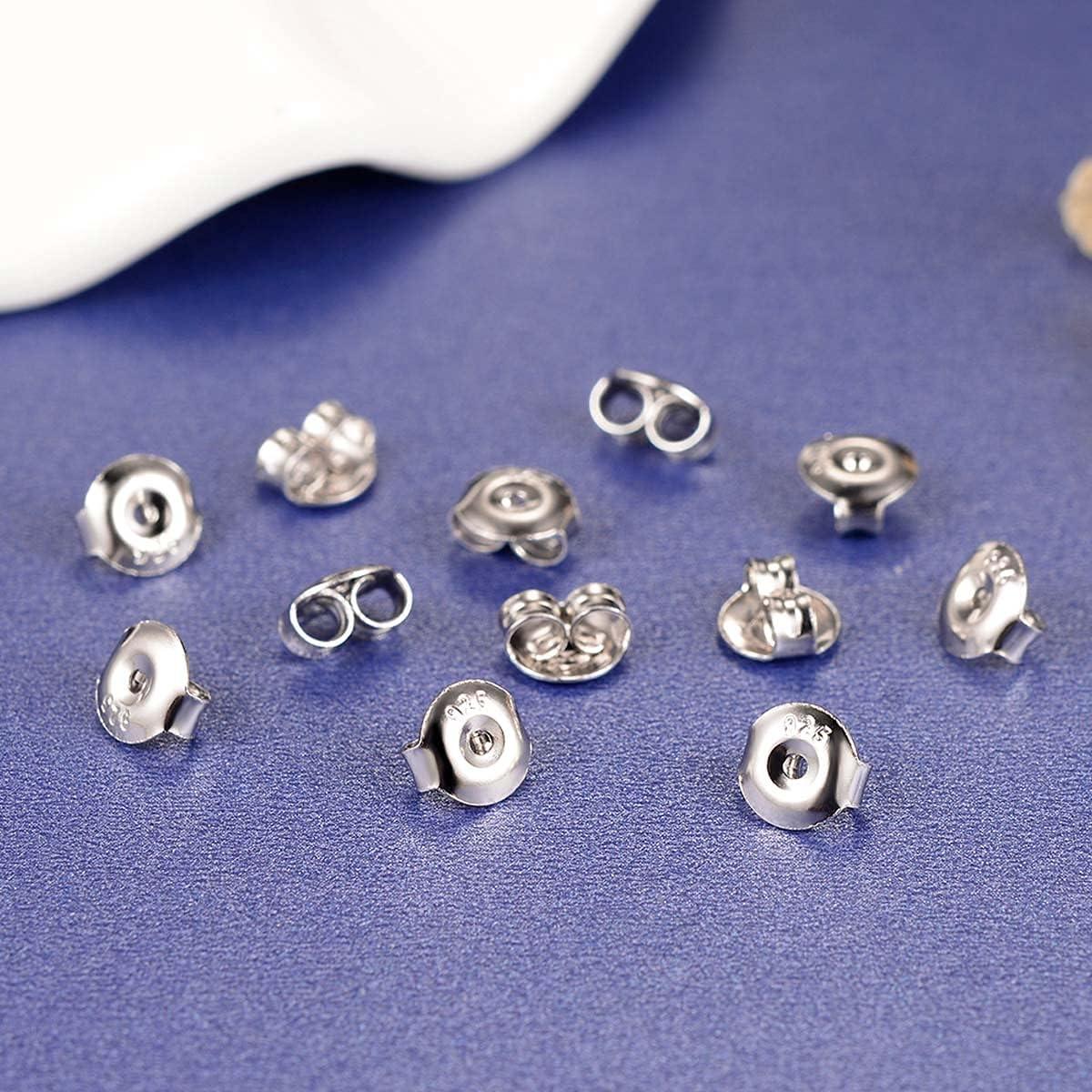 DELECOE 12pcs Silicone Earring Backs - 18K Gold Plated, Hypoallergenic, Secure Lock For Studs & Heavy Earrings