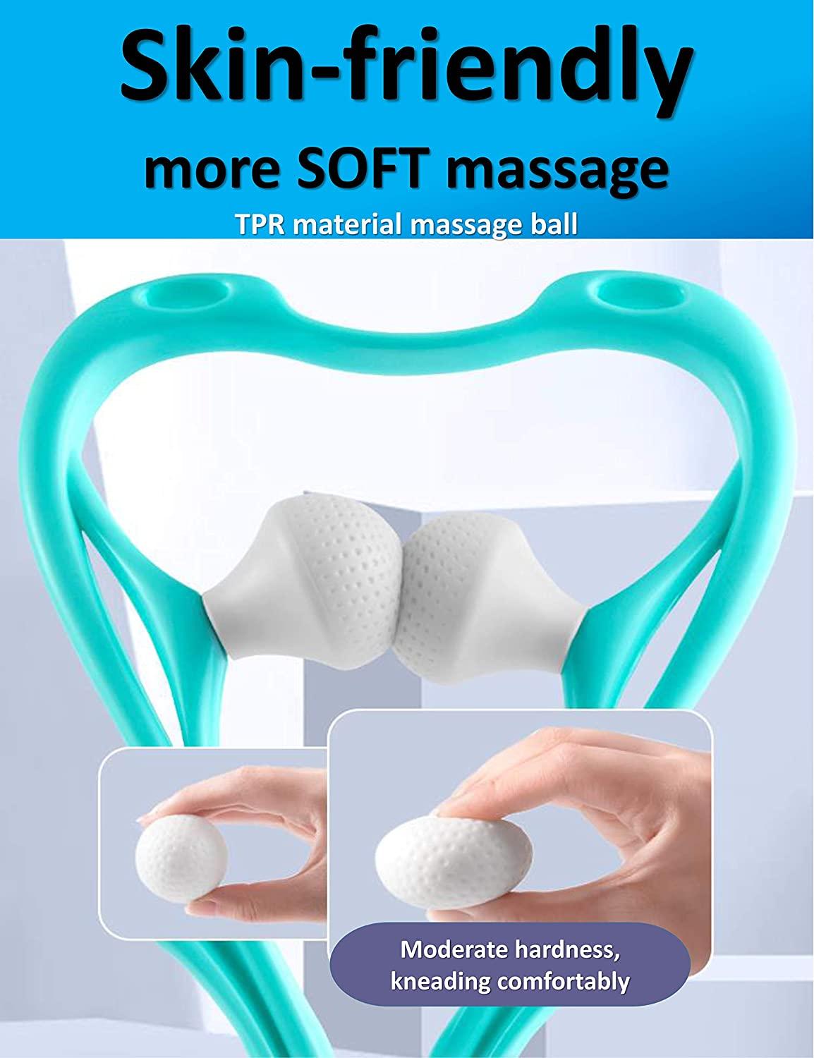 bwoopop Neck Massager, Vital Dual Pressure Trigger Point,Self Shiatsu Deep  Massage,Handheld Manual Roller Massager Tool - Gift for Men and Women