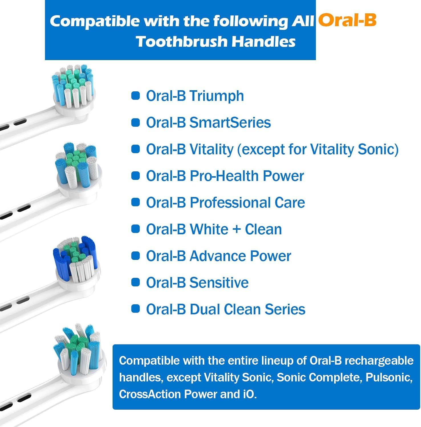 Replacement Toothbrush Heads Compatible with Oral B Braun,16 Pack  Professional Electric Toothbrush Heads Brush Heads Refill for Oral-B  7000/Pro
