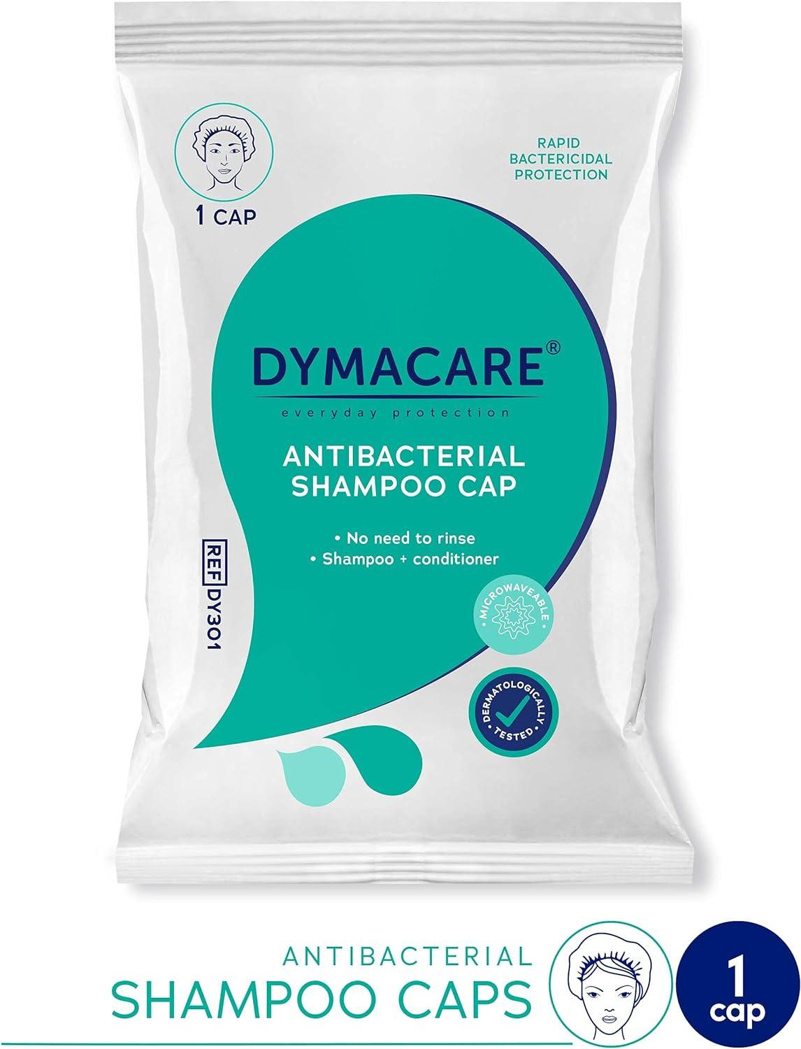 DYMACARE Antibacterial No Rinse Shampoo Cap Rinse Free Shower Cap