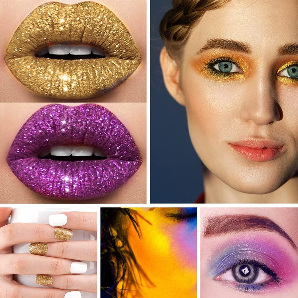 Glitter Powder 4 Colors Stay Golden Cosmetics Diamond Shining Glitter Lip  Kit - Long Lasting Waterproof Makeup Lips, With Lip Primer And Brush Art  Li, Glitter Lip Kit 