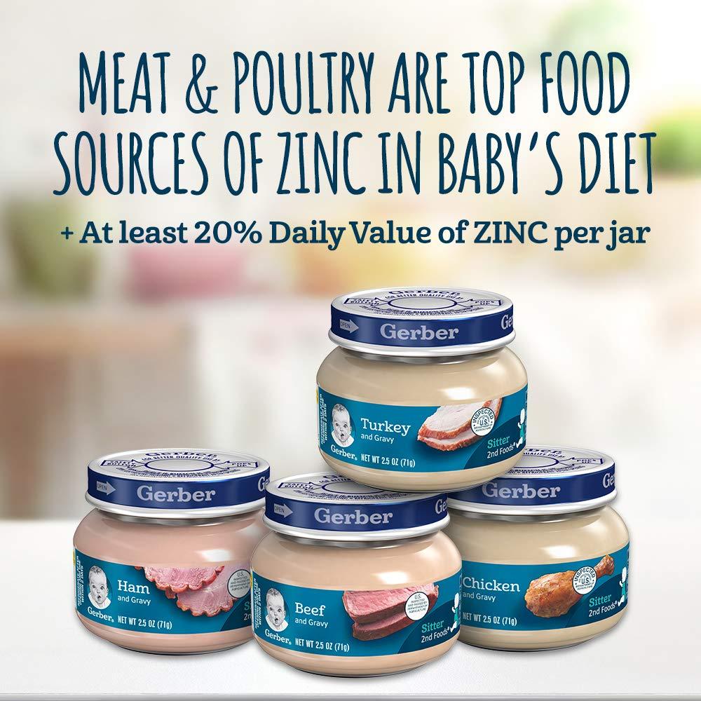 Gerber 2nd Foods Meat Chicken & Gravy Jar Pack of 10 for Baby's Mealtime