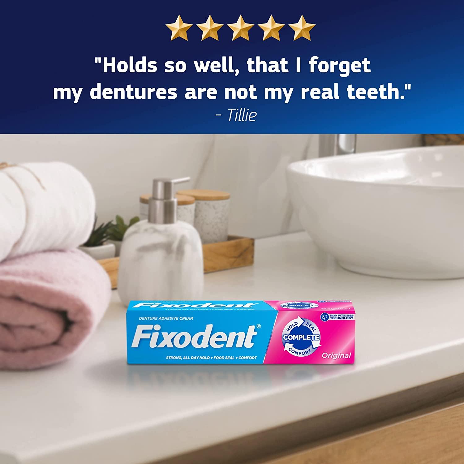 Fixodent Original Secure Denture Adhesive Cream for Full and Partial