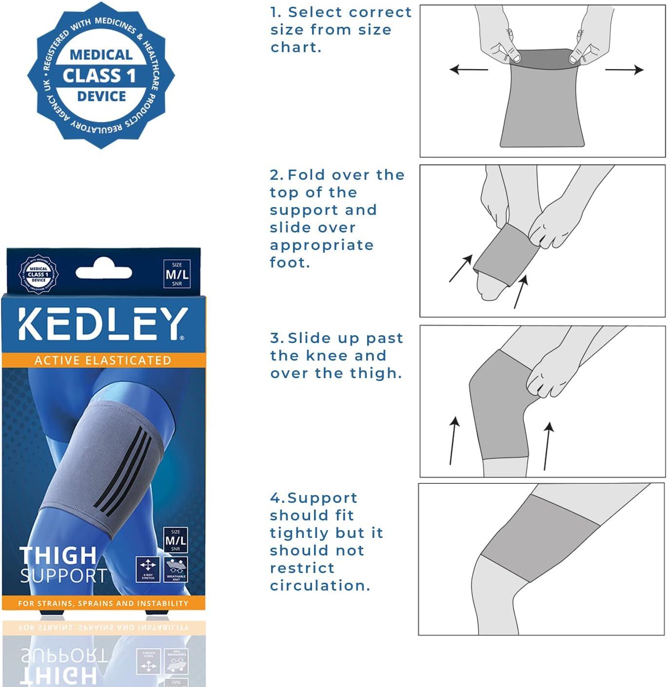 KEDLEY Thigh Support Sleeve, Premium Elasticated Compression Band, Pulled  Hamstring Strained or Bruised Muscles and Quad Injuries