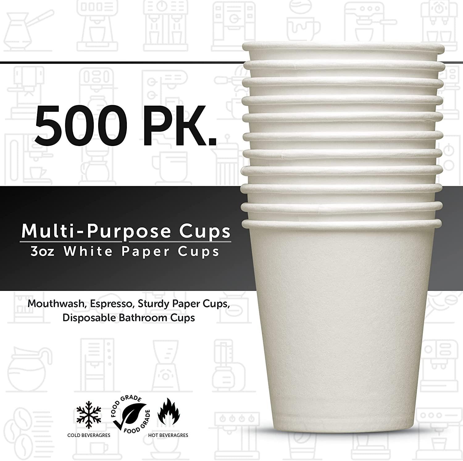 500 Pack of 3 oz Disposable Paper Cups - Perfect for Espresso, Mouthwash &  Bathroom Use | Buy Now with Express International Delivery | GoSupps.com
