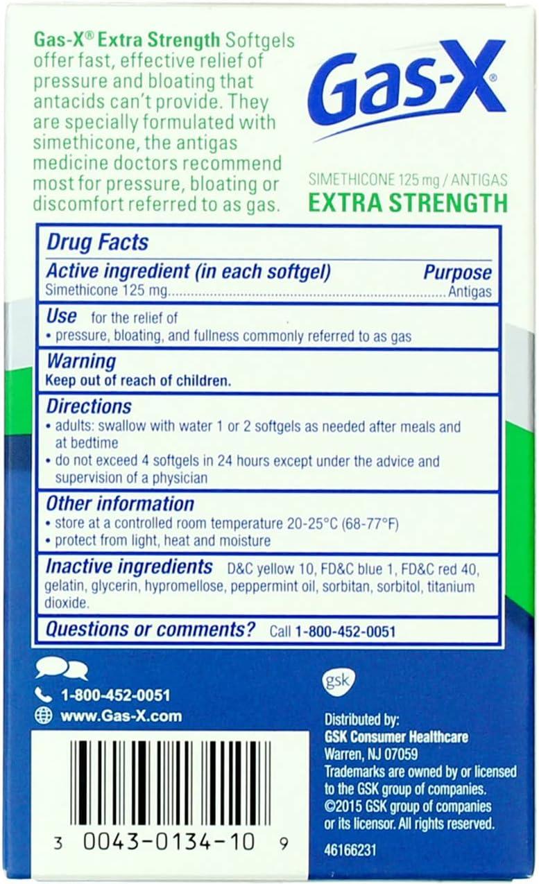 Novartis GasX Extra Strength Antigas 10 Softgels
