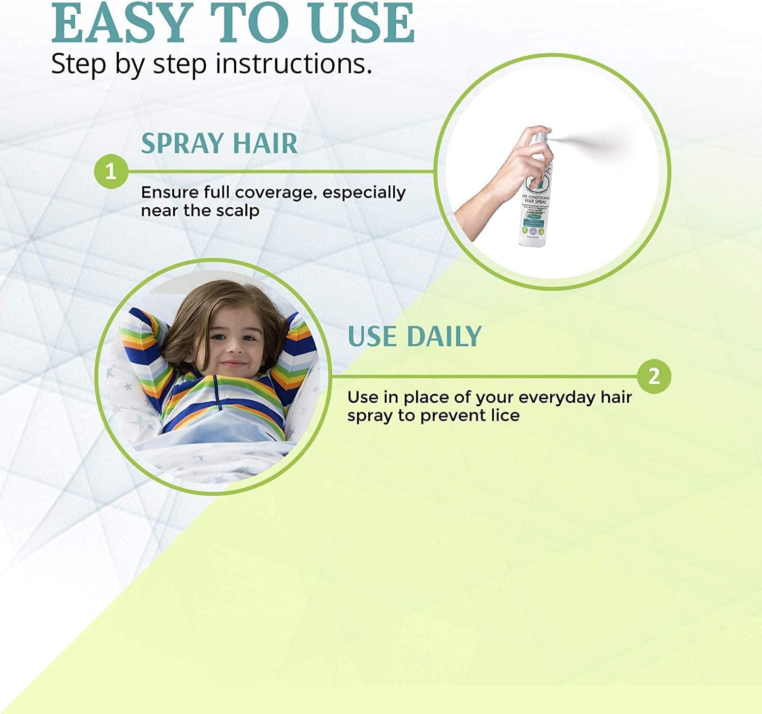 LiceLogic Head Lice Prevention Spray Made with Natural LICEZYME Non