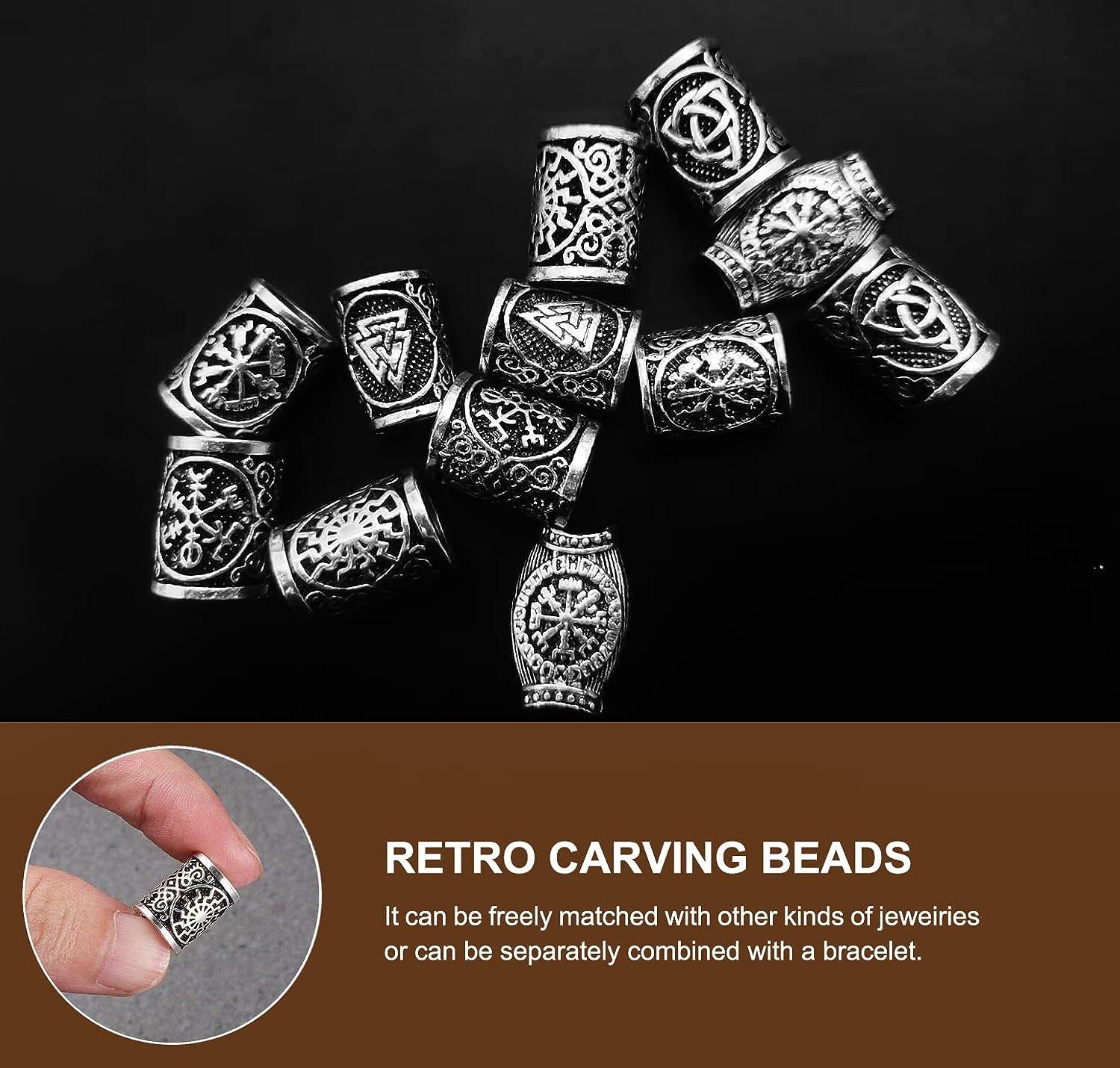 Beard/Hair Bead, Silver with Runes