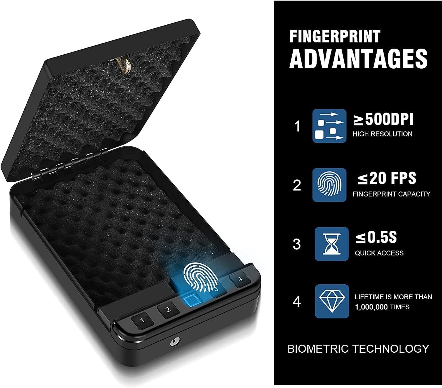 LANGGER V Gun Safe Quick Access Handgun Lock Box for Home/Car/Travel