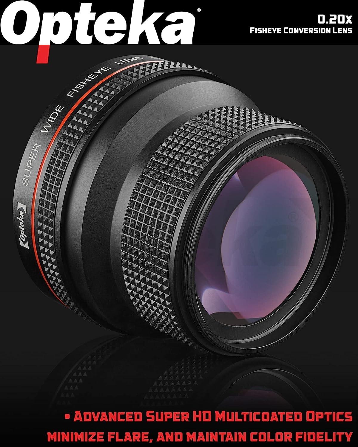 Opteka 0.20X Professional AF Fisheye Bundle for Canon EOS Digital