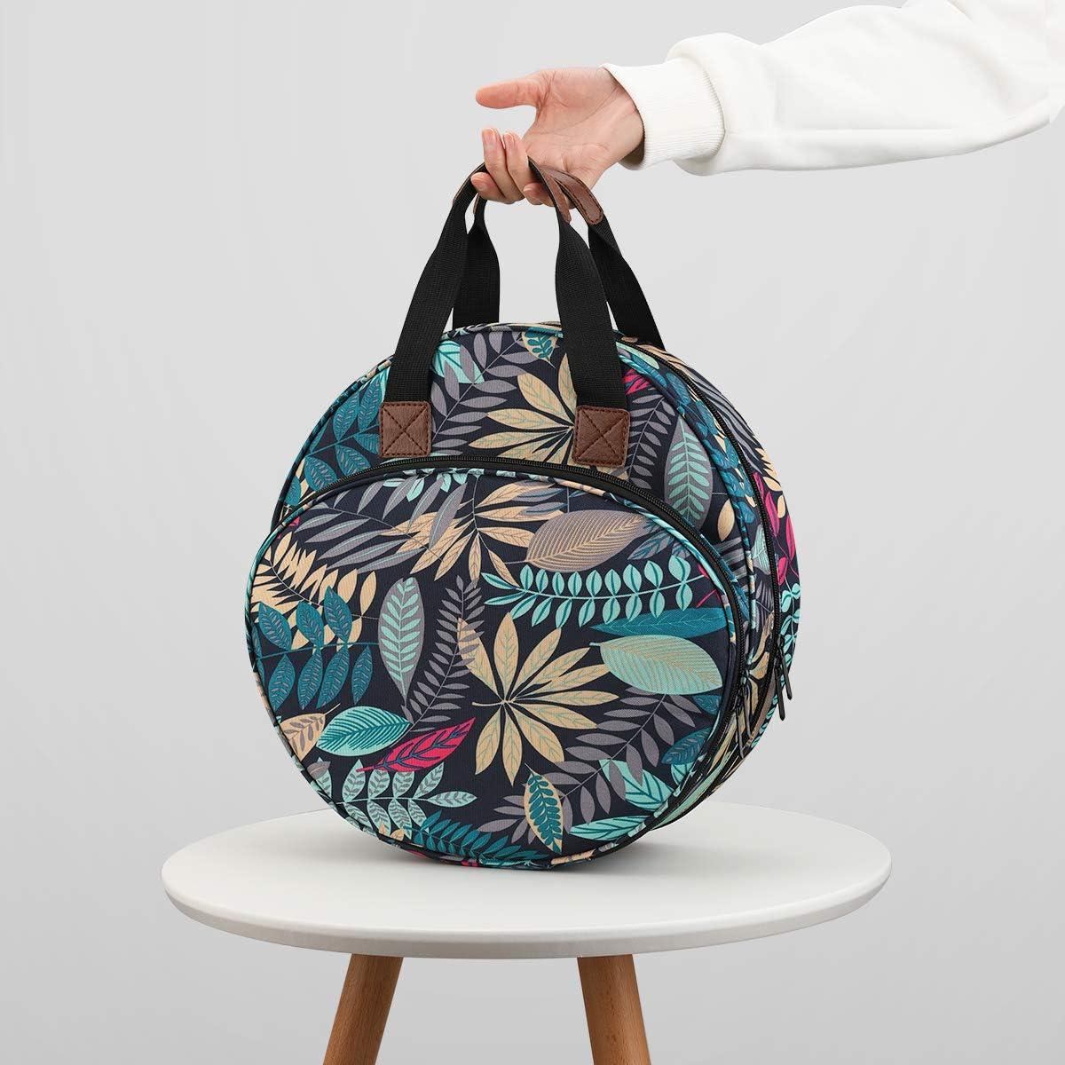 Shinyzone Cross Stitch Storage Bag Leaf Print Embroidery Projects Bag ...