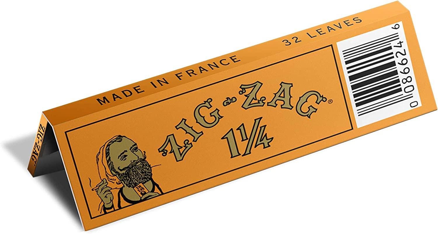 Zig-Zag Rolling Papers - 1 14 French Orange Rolling Papers - Natural Gum  Arabic - 78 MM - 24 Booklets with 32 Papers per Booklet