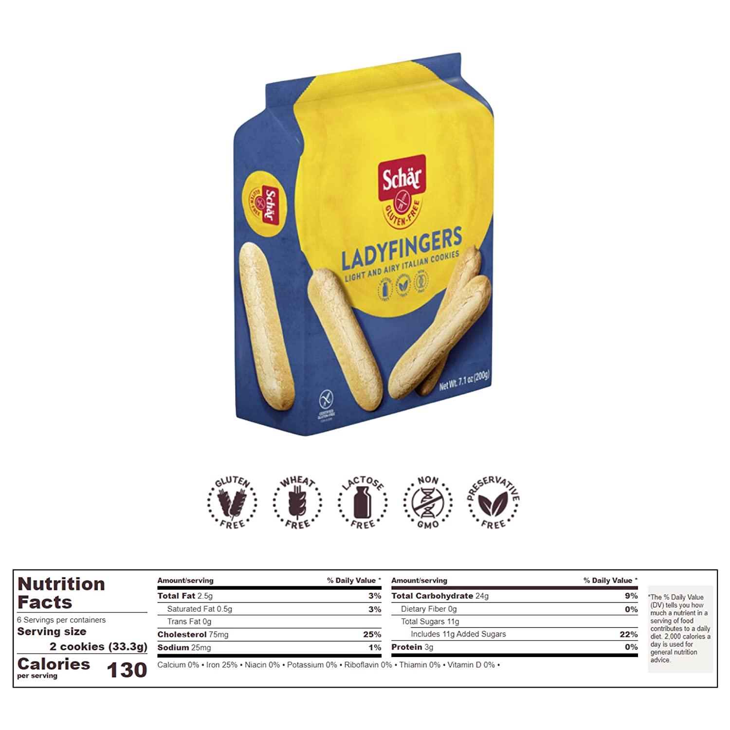 Schar GlutenFree Lady Fingers No GMOs, Lactose, Wheat, or