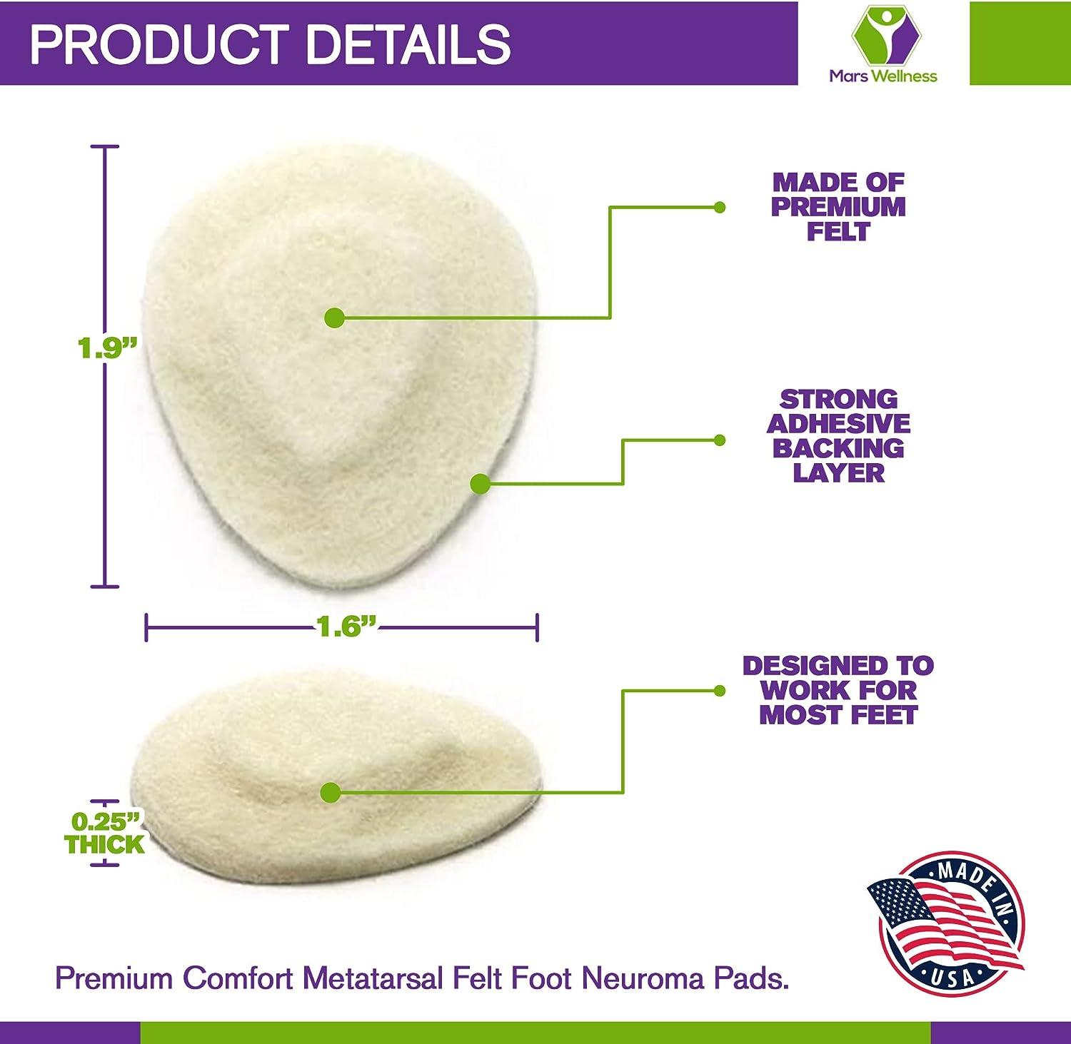 Premium Metatarsal Felt Foot Neuroma Pads 4 Pairs Comfortable