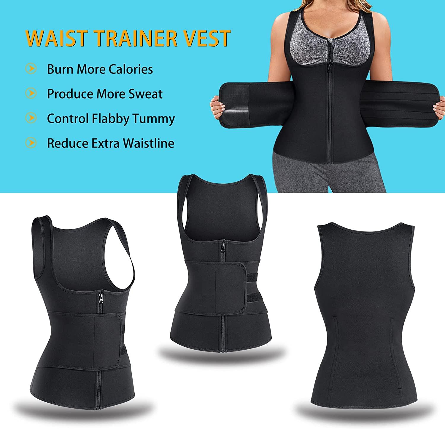Waist Trainer Zipper Vest Tummy Control Corset Top Body Shaper