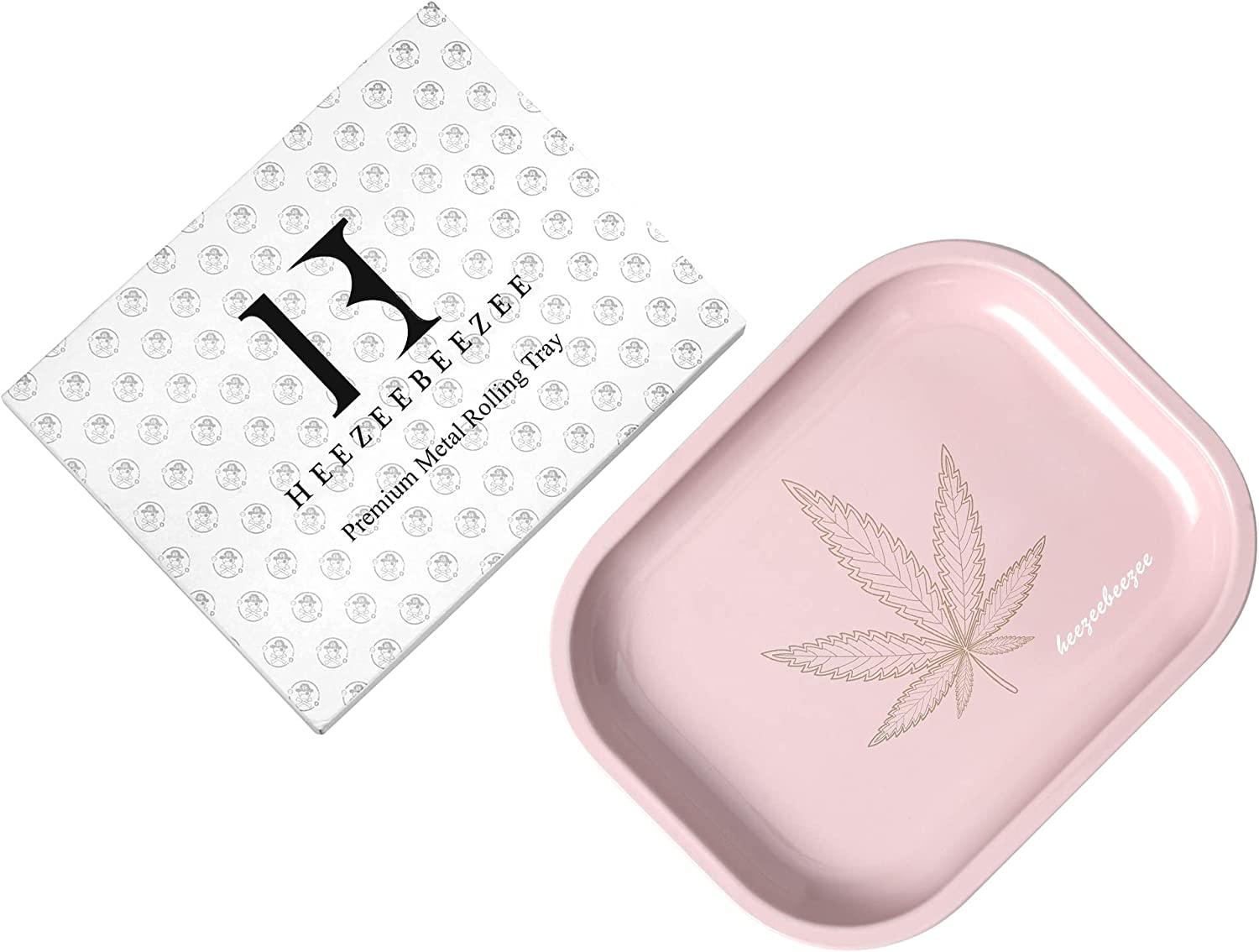Cute Pink Tray Small Mini Rolling Trays - Premium Metal Rolling Tray with  PVC Soft Magnetic Lid, Perfect Storage for Home or On-The-Go, 7'' X 5.5