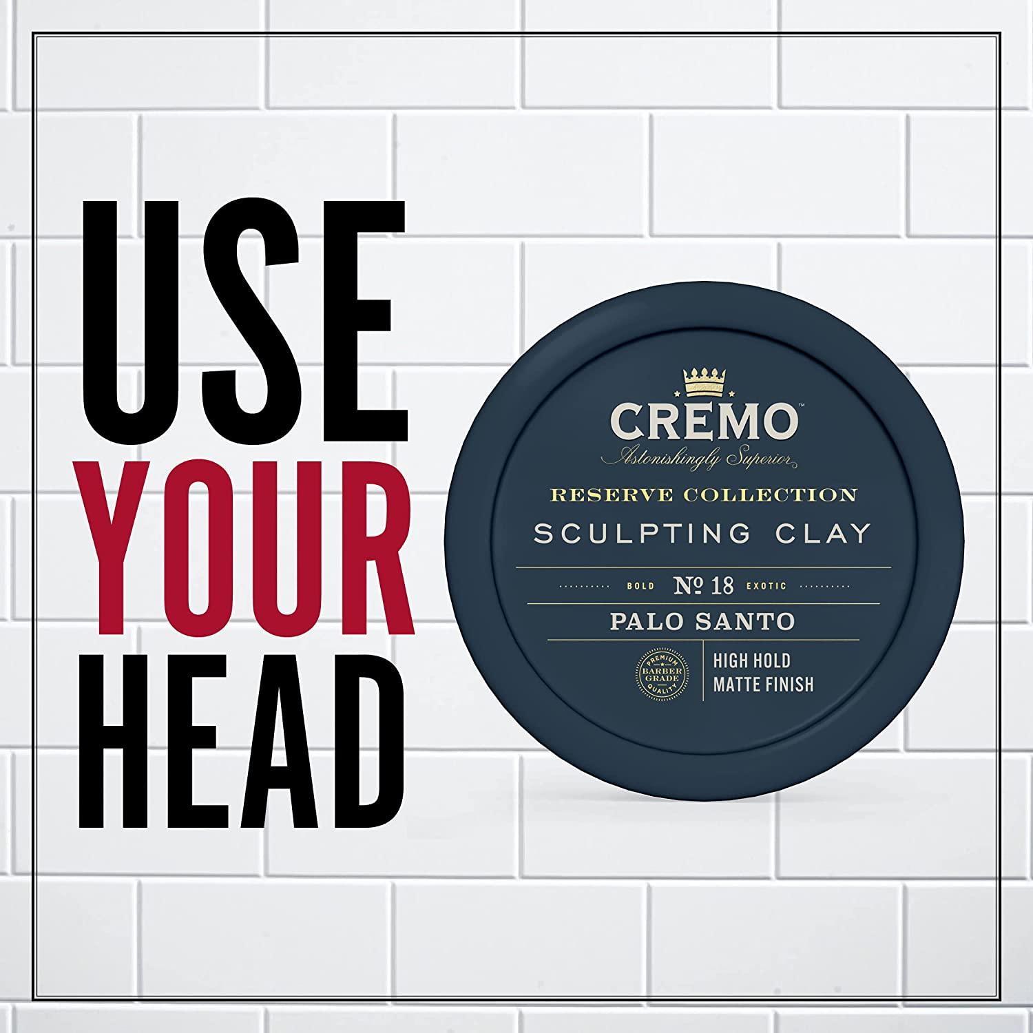 Cremo Palo Santo Sculpting Clay High Hold, Matte Finish 4 Oz