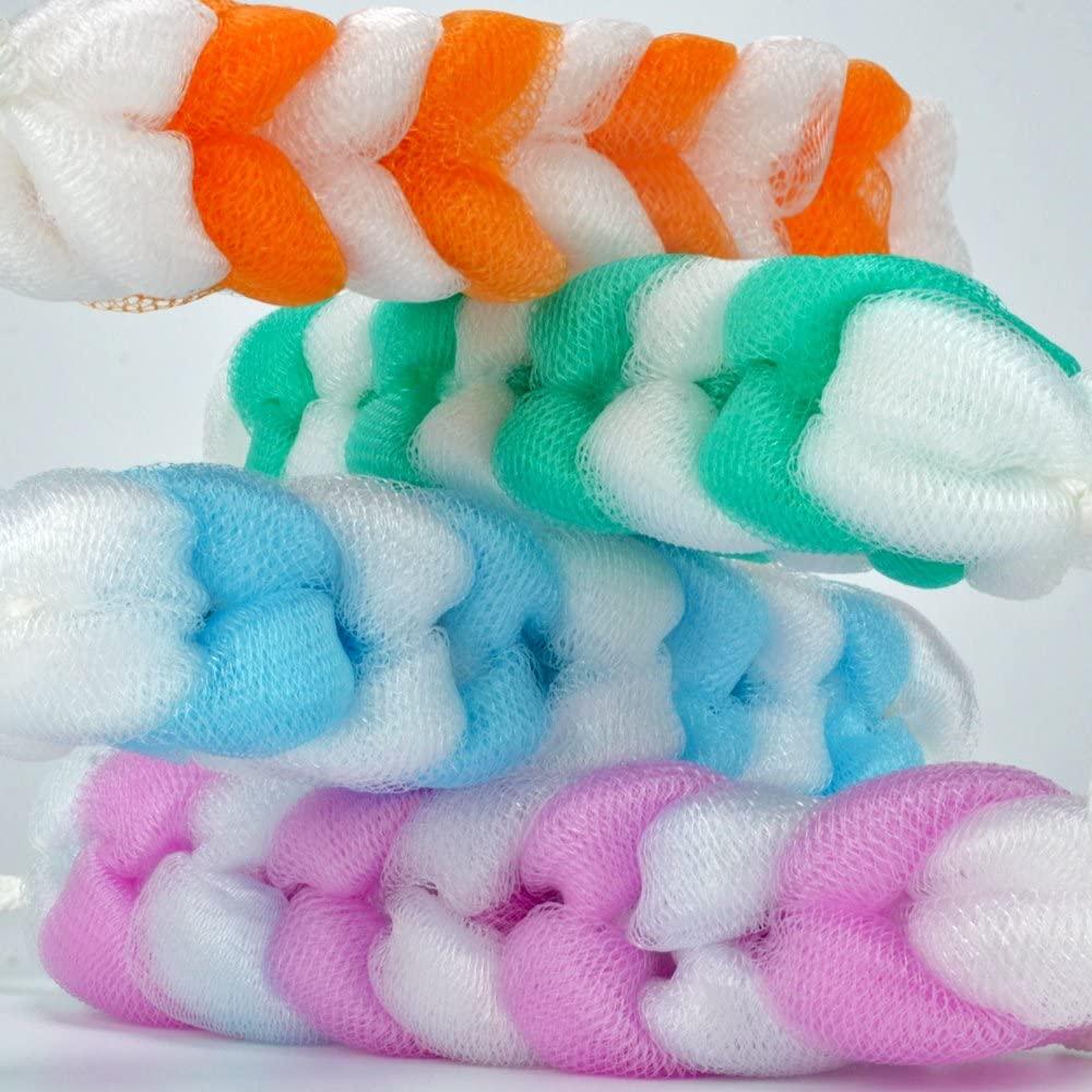 ESLITE Exfoliating Loofah Back Scrubber for Shower 4 Pack, Vibrant Colors