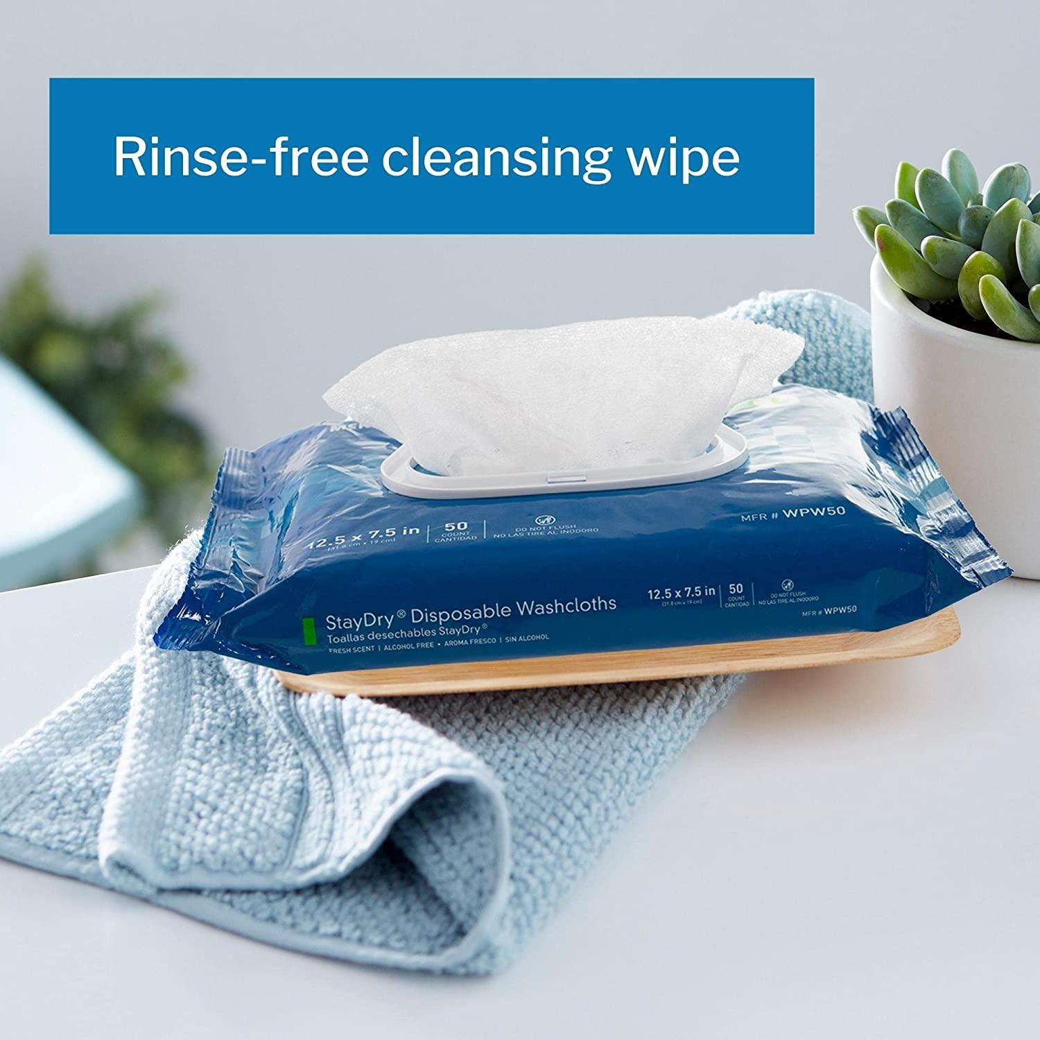 McKesson StayDry Disposable Wipes or Washcloths for Adults with Aloe