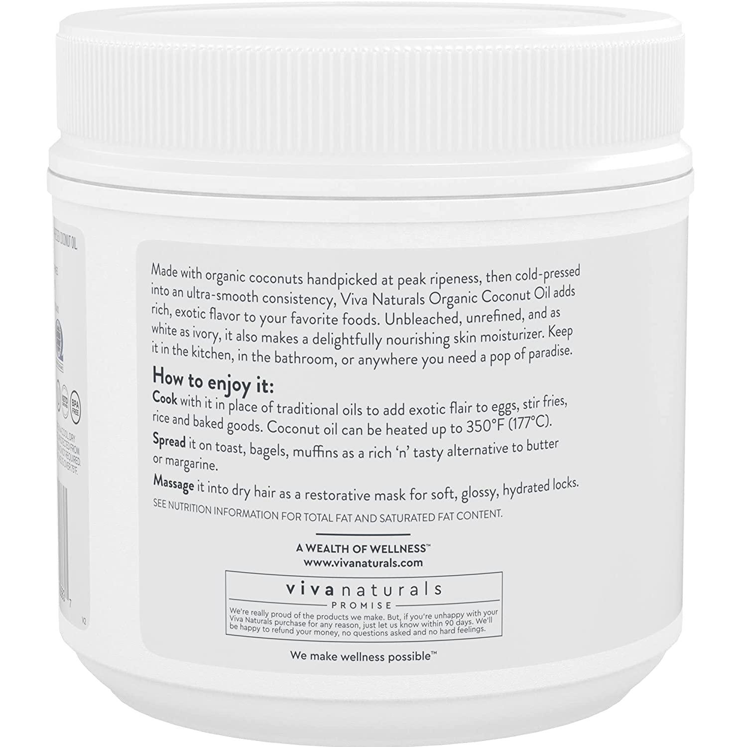 Organic Coconut Oil Unrefined and ColdPressed Natural Hair Oil Skin