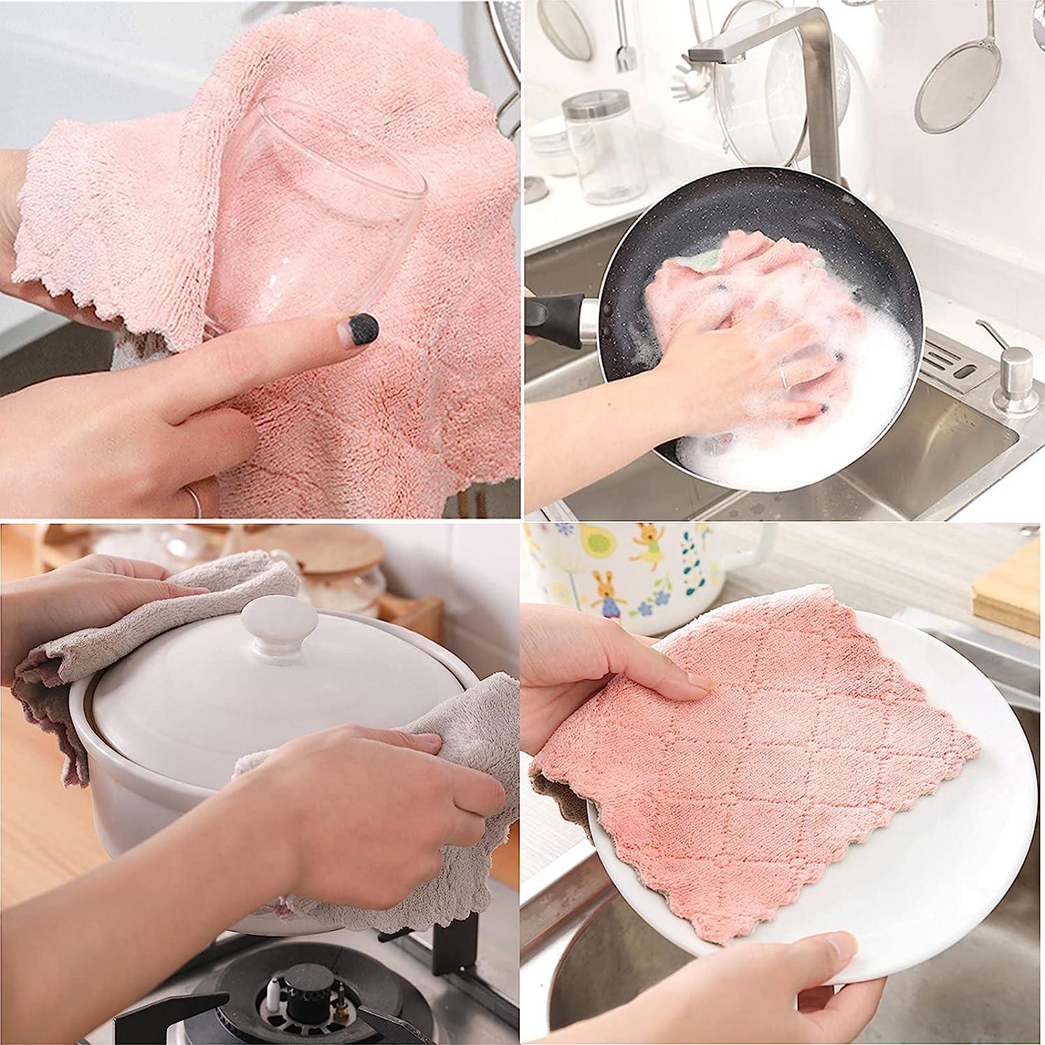 Dcastle! Cleaning Cloths Oil Free Dishwashing Towel Kitchen Cleaning Rag Microfiber  Towels Cleaning Micro Fiber Wipe Dish Towels B3 