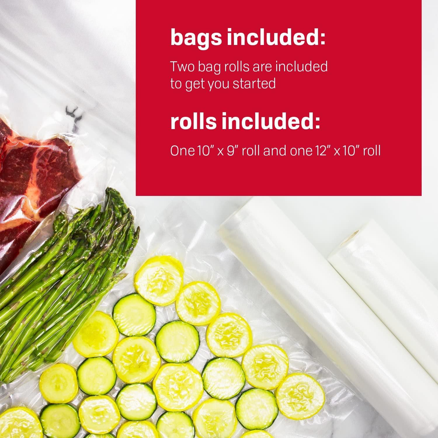 Nesco Deluxe Food VS12 Vacuum Sealer Kit 130 Watts, Bags, Viewing Lid, Compact Silver