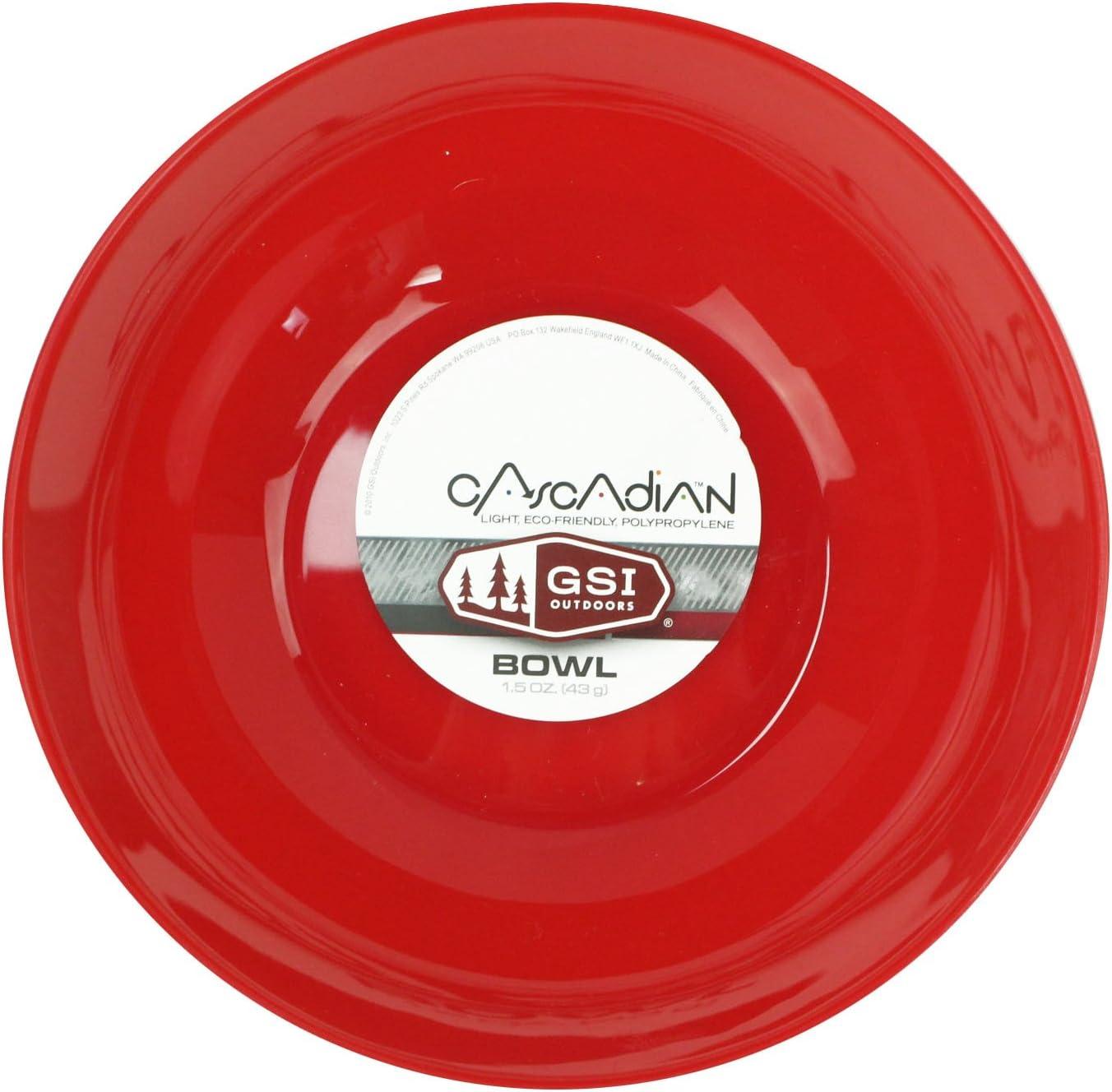GSI OUTDOORS CASCADIAN - Set Stoviglie Da Campeggio Leggere E Rigide (Rosso Magenta) - Piatto, Ciotola E Tazza Impilabili - 2