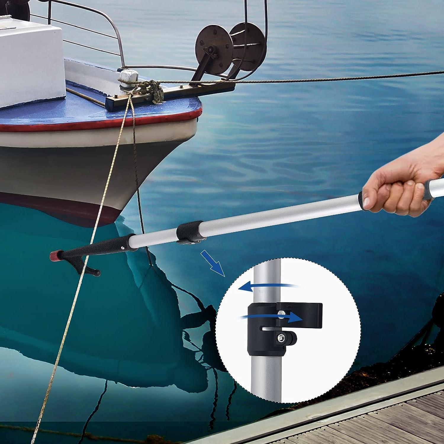 Besramtic Boat Hook Pole for Docking Telescoping from 47.2 Inches ( 3.93 Ft  ) to 82.6 Inches ( 6.9 Ft Anodized Aluminum Shaft