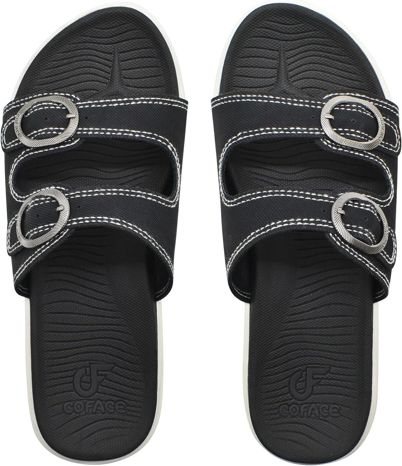 COFACE Womens Slides Arch Support Orthotic Slide Sandals for Women Plantar Fasciitis Relief