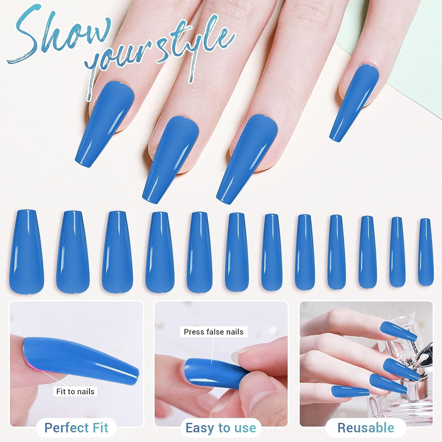 mantrabeautystudio | Acrylic nails coffin short, Blue gel nails, Blue  acrylic nails