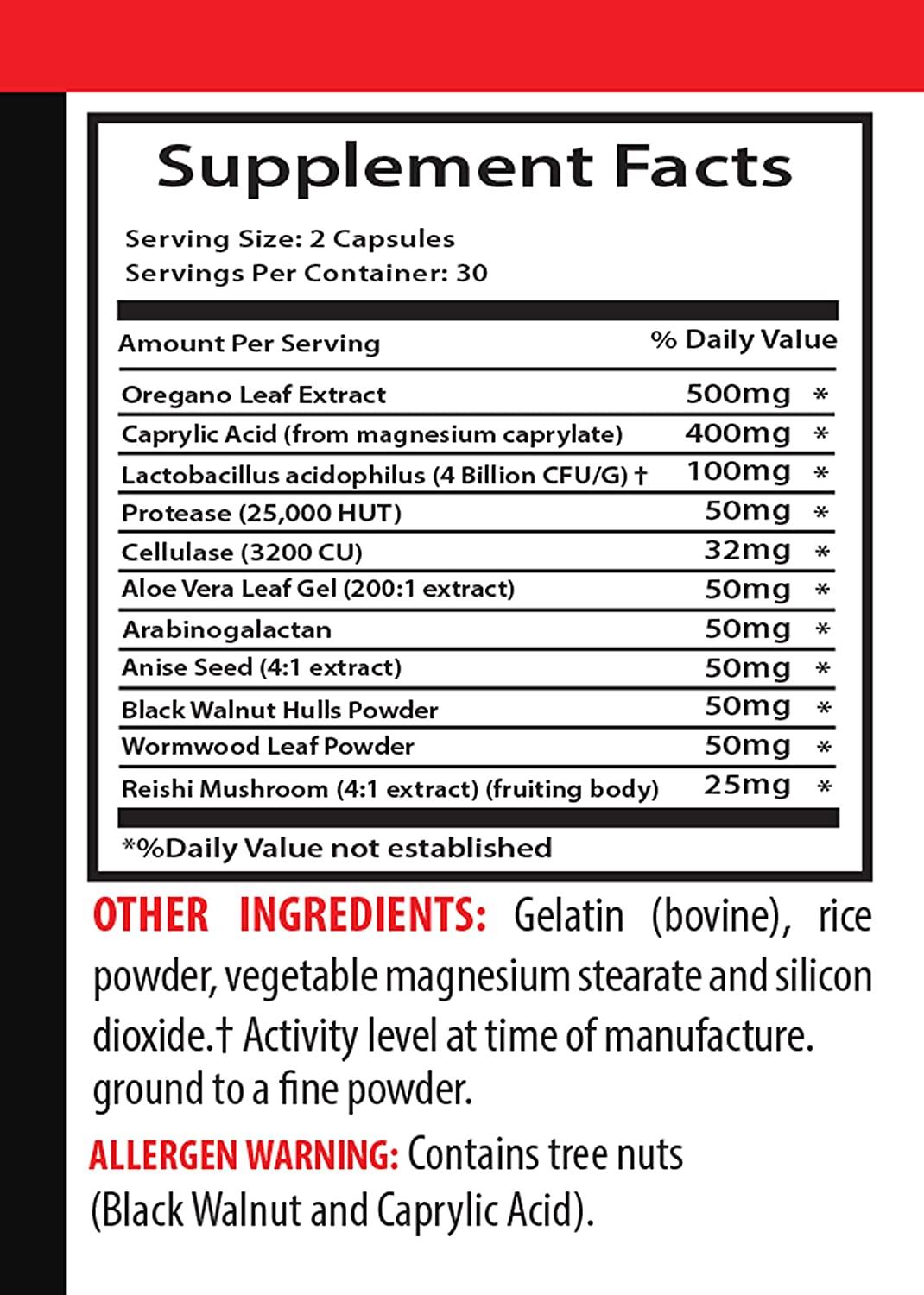 Natural detoxification Supplement Candida Away Extra Strength Formula