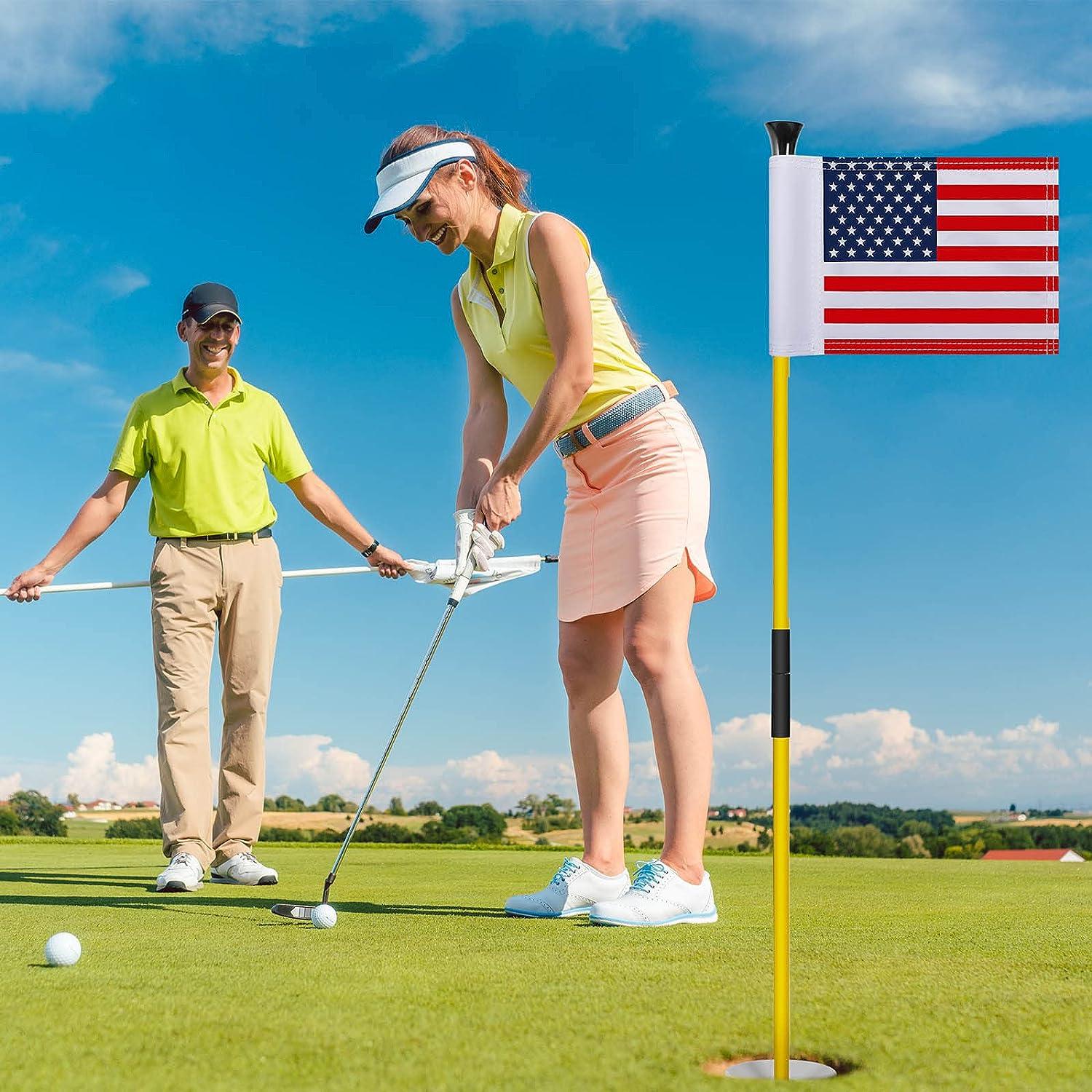 3 Golf Putting Green Flag and Hole Cup Set Putting Green Golf Pin Flag