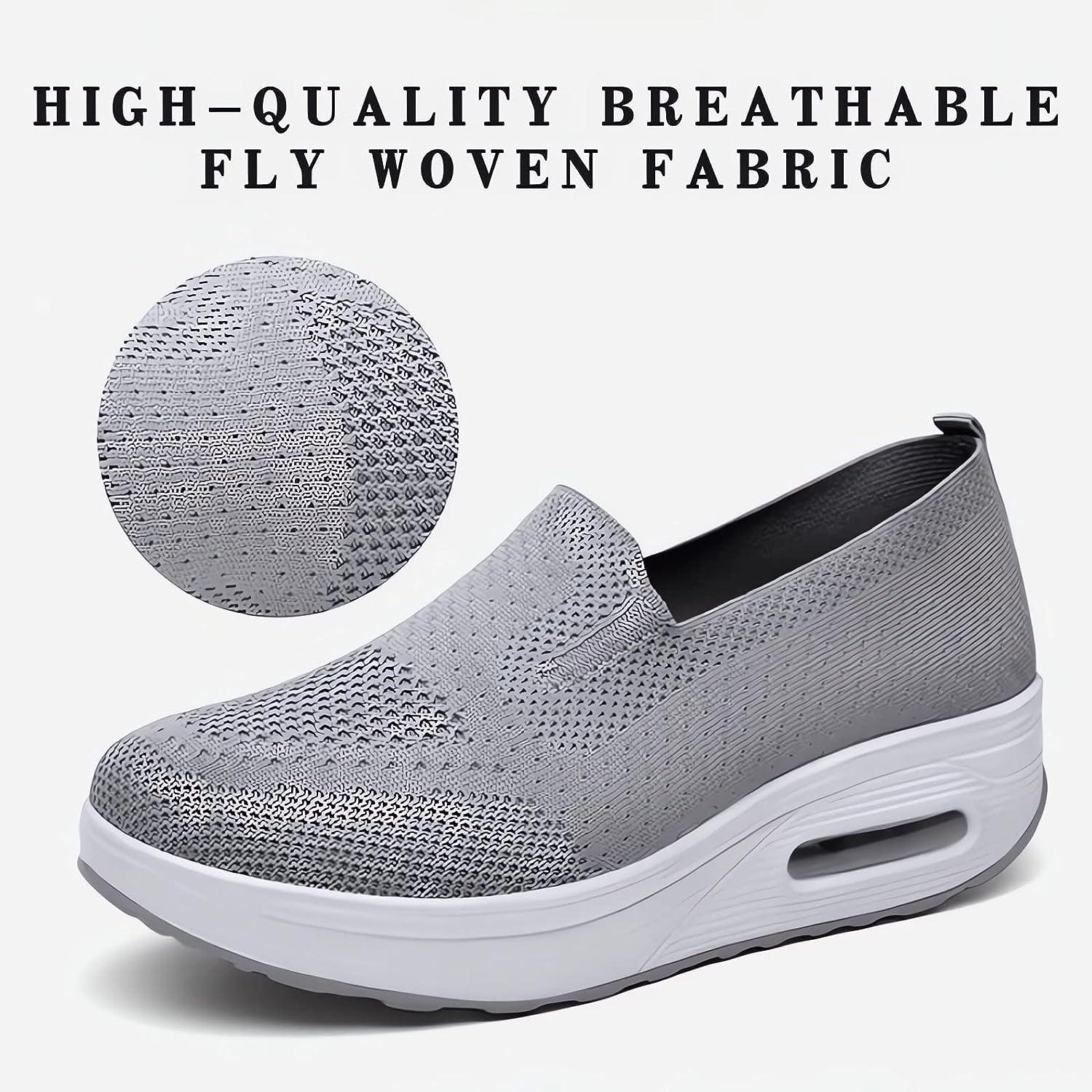 Women's Orthopedic Sneakers - Air Cushion Knit Mesh Walking Shoes, Arch Support & Non-Slip
