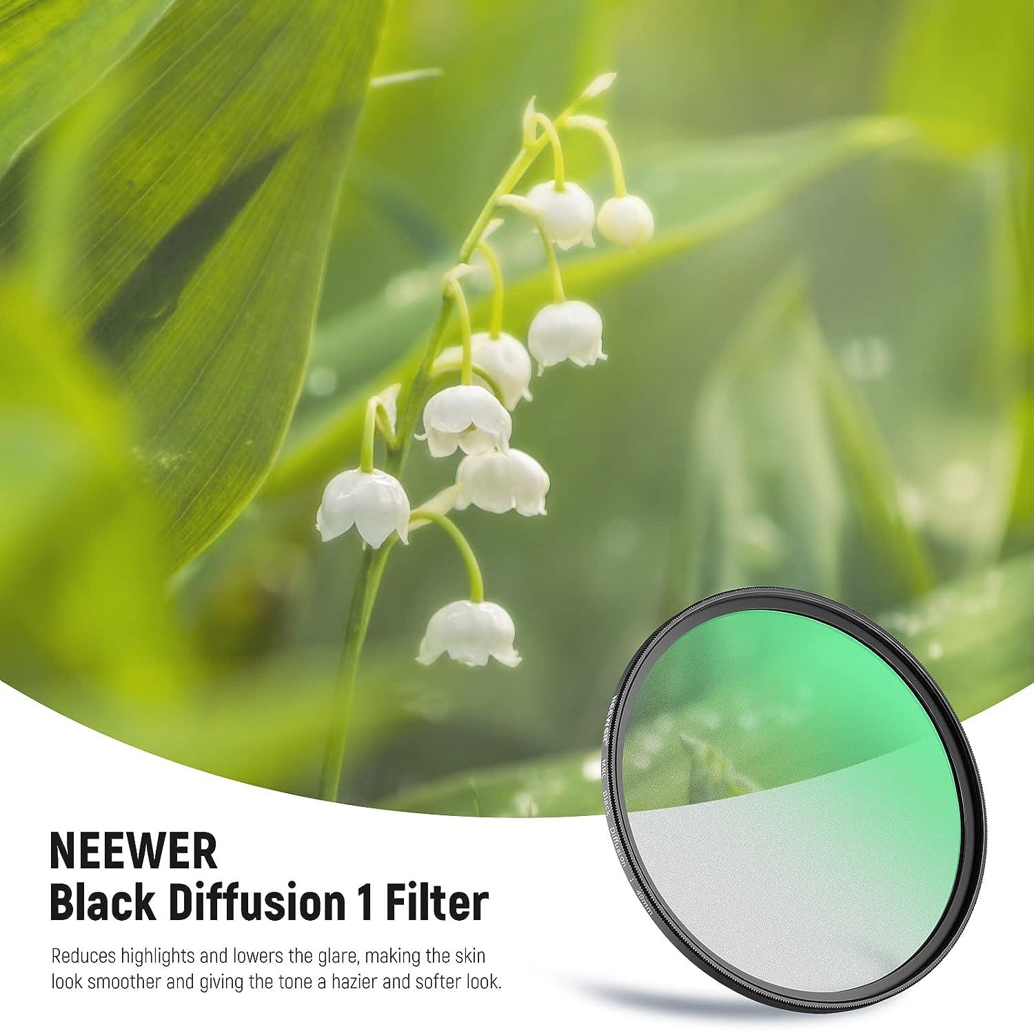 thumbnail image 2 of NEEWER 49mm Black Diffusion 1/2 Filter - Mist Effect For Cinematic Video & Portrait Photography 2 of 10