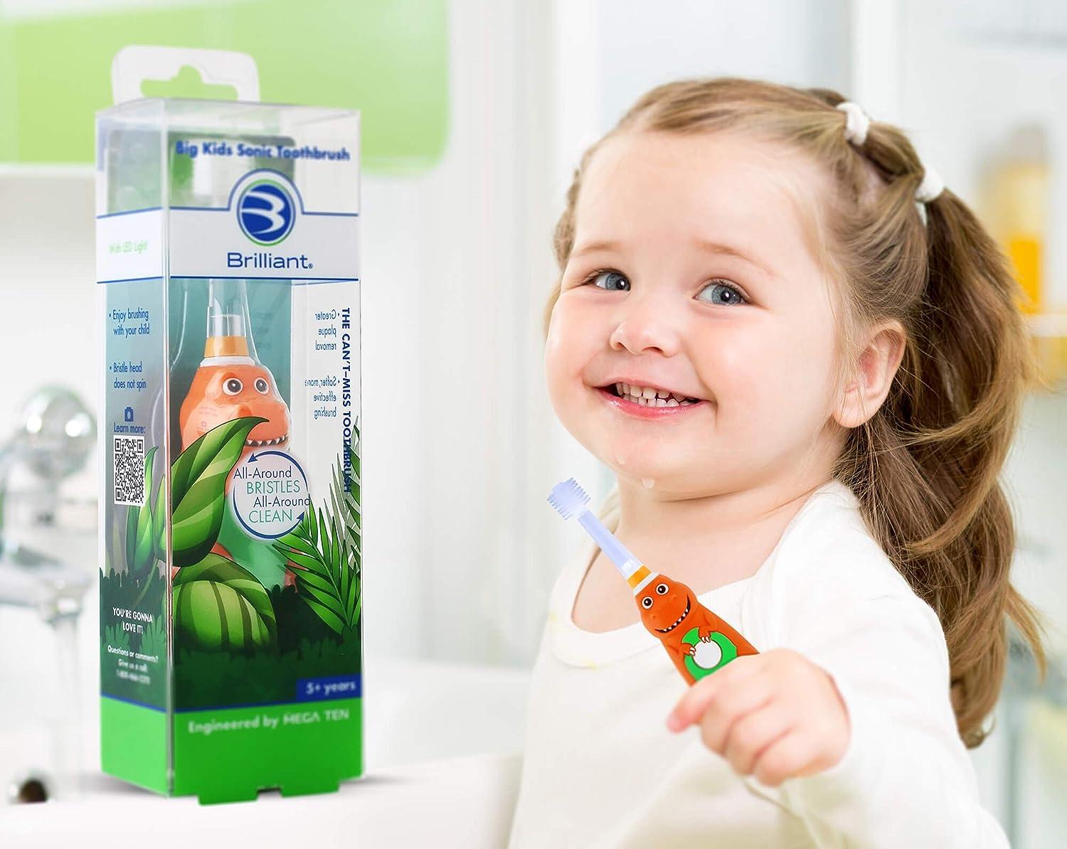 Brilliant Dinosaur Big Kids Electric Toothbrush with Sonic Waves