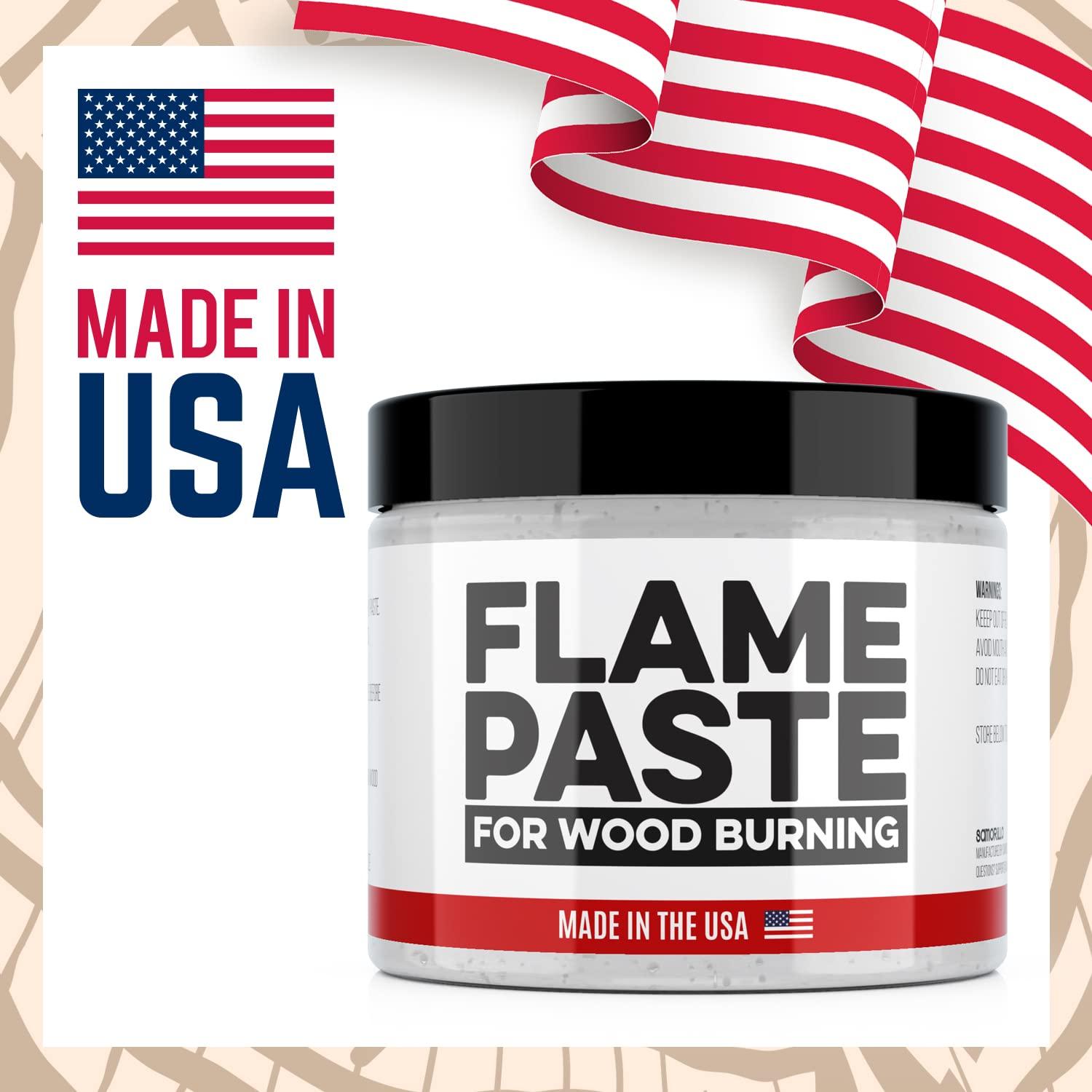 Flame Paste for Wood Burning - Clear - DIY Arts and Crafts Wood Burning Gel  for Home or Office - Extra Strength Burn Paste Made in USA - 4 OZ JAR - NO  Wood Included