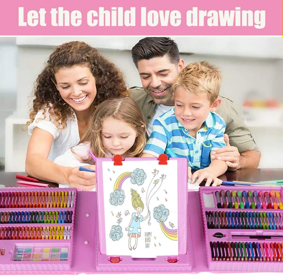 208 Pcs Art Set Kids Childrens Colouring Drawing Painting Arts & Crafts  Case UK