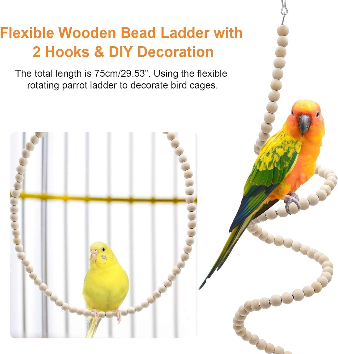 Bird Cage Toy Set With Coconut Hideaway, Hammock & Chew Toys | For Parakeets, Conures, Cockatiels, Love Birds
