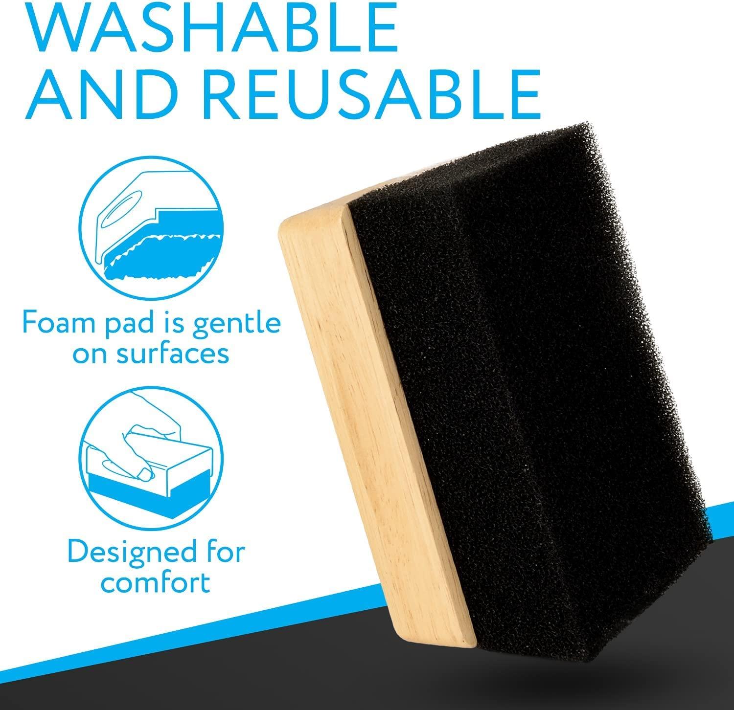 Oil & Wax Large Block Applicator with 2 Microfiber Buffing Pads, for Applying Cutting Board Oil
