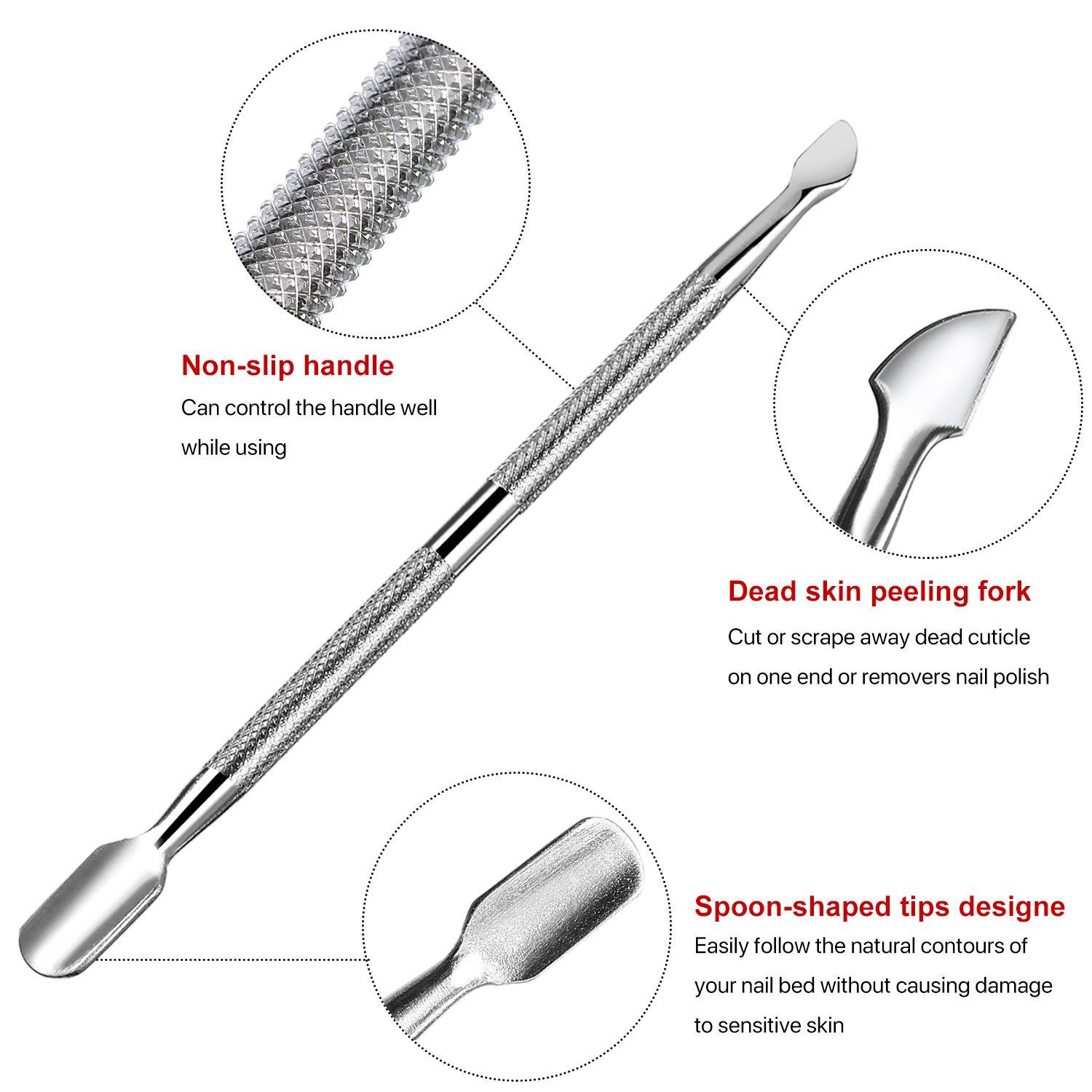 TOODOO Cuticle Peeler Scraper Remove Gel Nail Polish and Cuticle Pusher