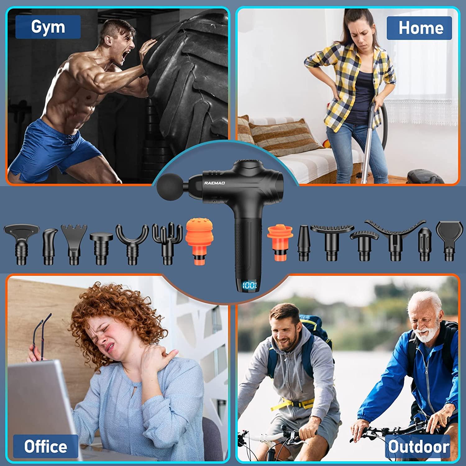 RAEMAO Massage Gun Deep Tissue, Electric Muscle Massager Percussion