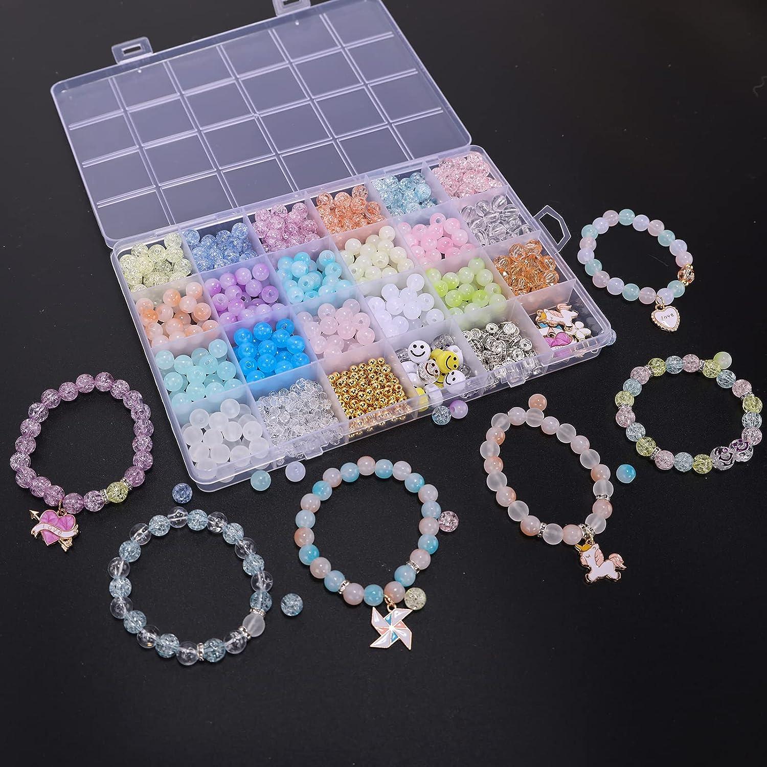 Enjoymade Transparent Color Glass Beads Bracelet Making Kit Girls' Lovely  Cute Bracelet Necklace Jewelry Making Kit DIY Bulk Acrylic Gradient Bubble  Bead Girls' Jewelry Girls' Birthday Gift ZZ-JB