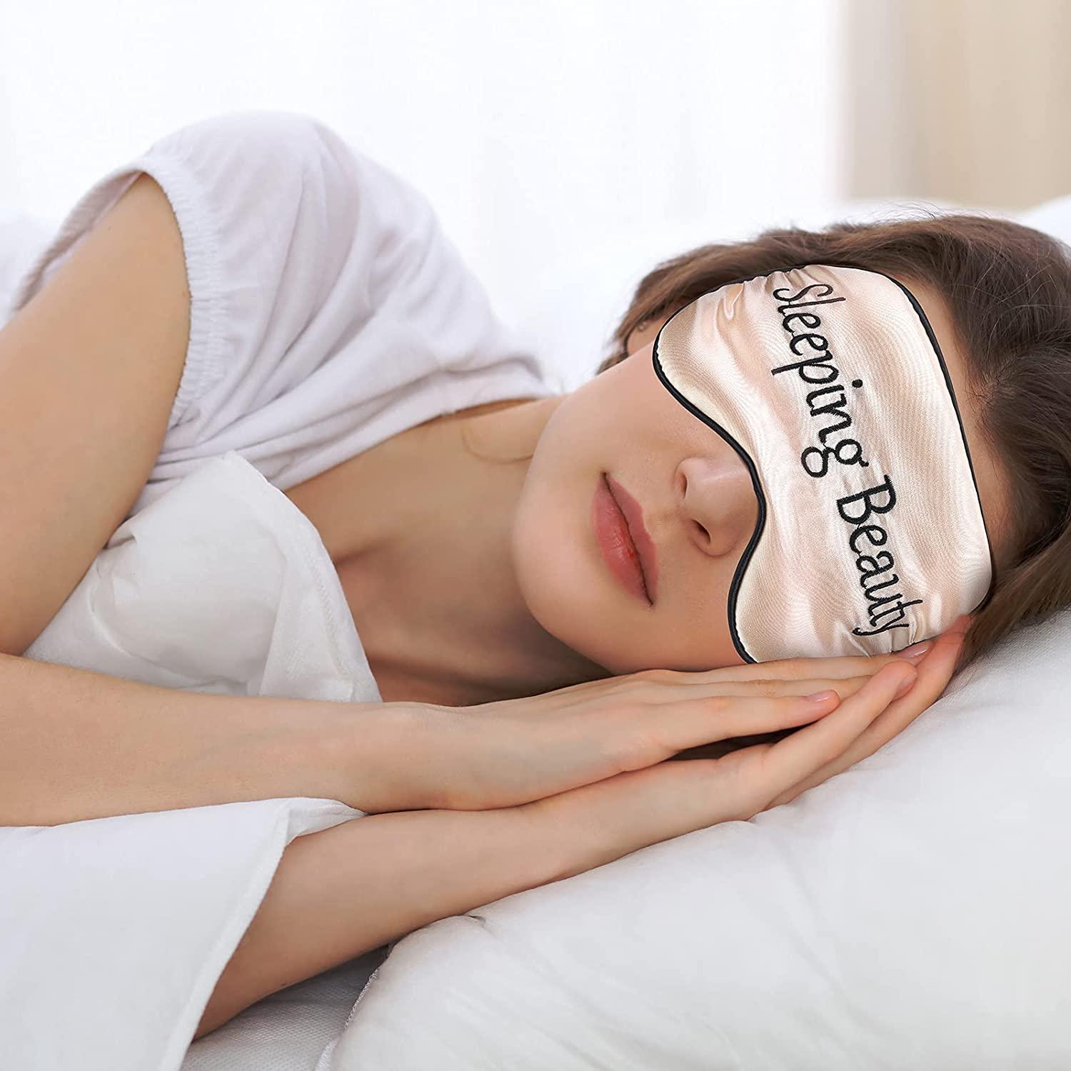 4 Pieces Funny Sleep Mask Silk Eye Mask Soft Blackout Blindfold with  Adjustable Strap Sleeping Eye Cover Mask for Women Men Travel, Nap,  Meditation (Black, Gray, Pink, Purple)