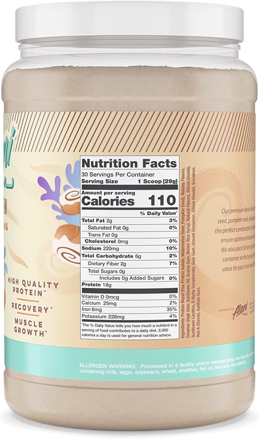 Alani Nu Plant Based Protein Powder (Vegan) Cinni Buns 30 Servings