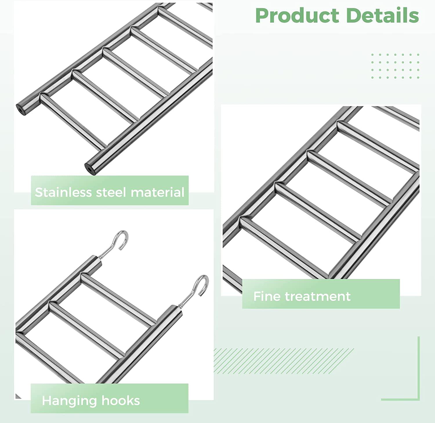 GEKMOR Parrot Ladder 9Step Stainless Steel Rustproof Metal Nonskid