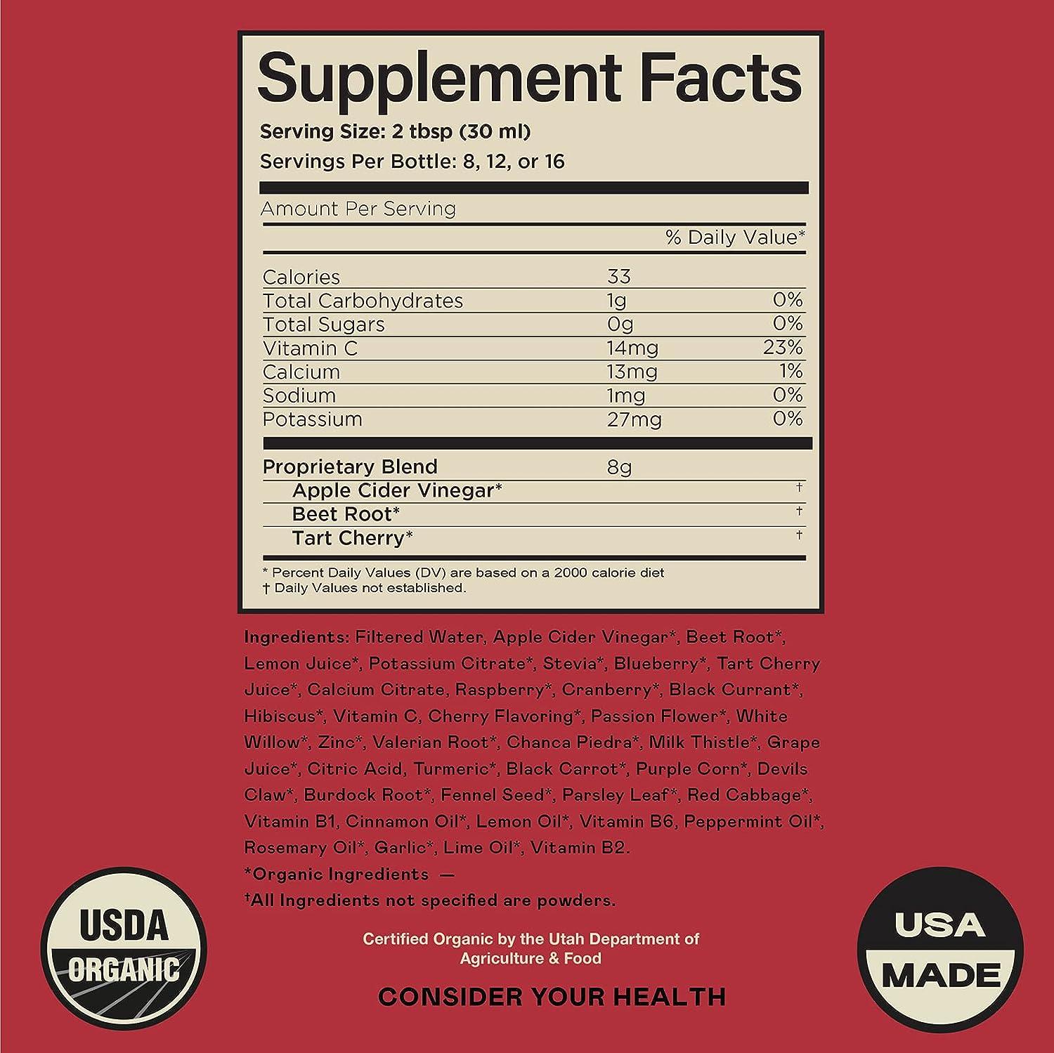 Natural Uric Acid Cleanse & Kidney Health Liquid Supplement 12oz with