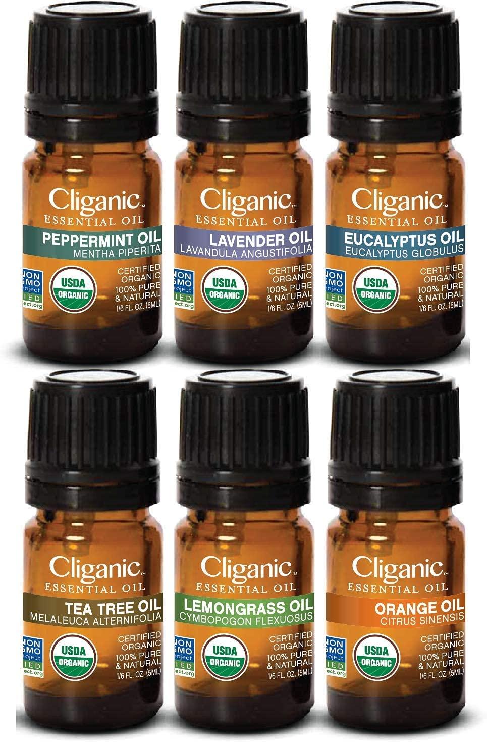 Cliganic USDA Organic Eucalyptus Essential Oil 100% Natural 10/2024 box  torn/new