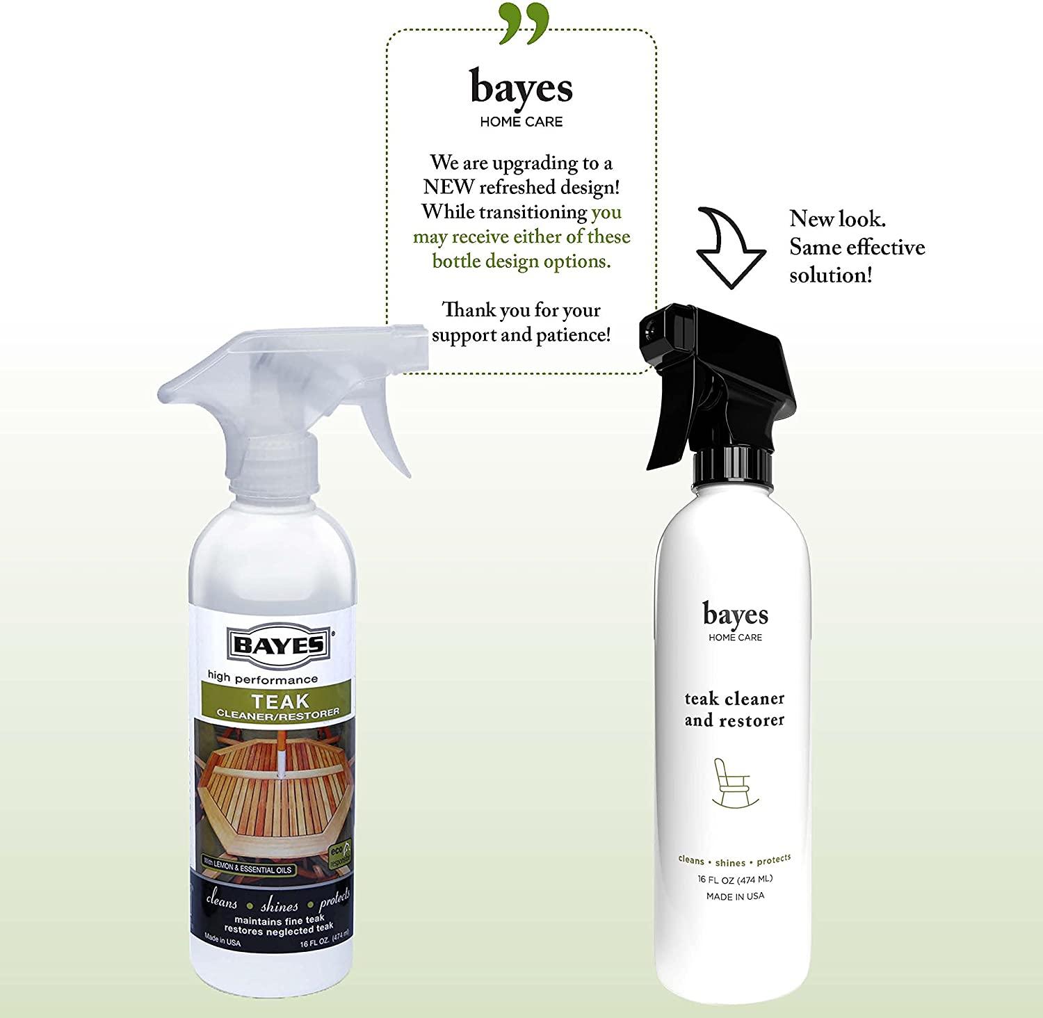 Bayes High Performance Teak Cleaner & Restorer Cleans, Shines, and
